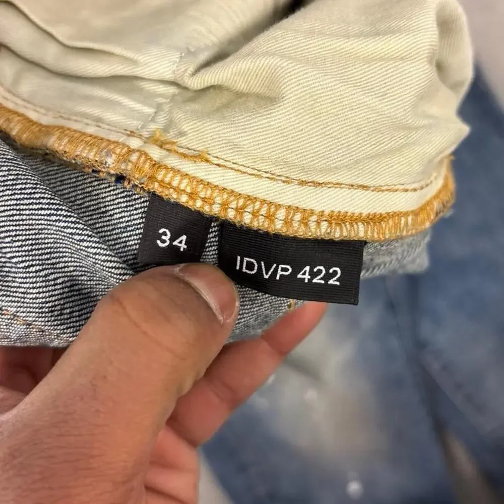 purple brand p001 painted skinny designer jeans